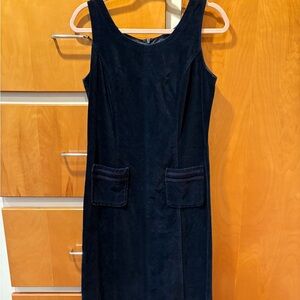 Laura Ashley Vintage Blue Velvet Cotton Dress Long 6